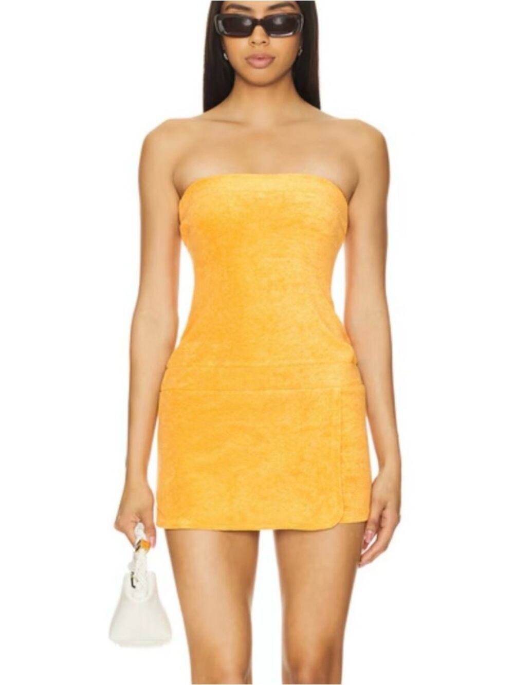 Lovers + Friends Kaia Mini Dress Terrycloth Orange Swim Coverup Size Medium New